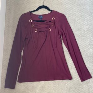 Daytrip Lace-up long sleeve shirt